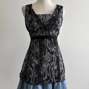 Y2k Nine West Sz 4 Silk Top snake print going out party